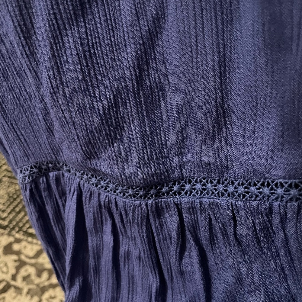 AREA STARS Flirty Beach Dress Pom Pom Hemline Cover Up Women’s Sundress Blue NWT - Picture 10 of 12